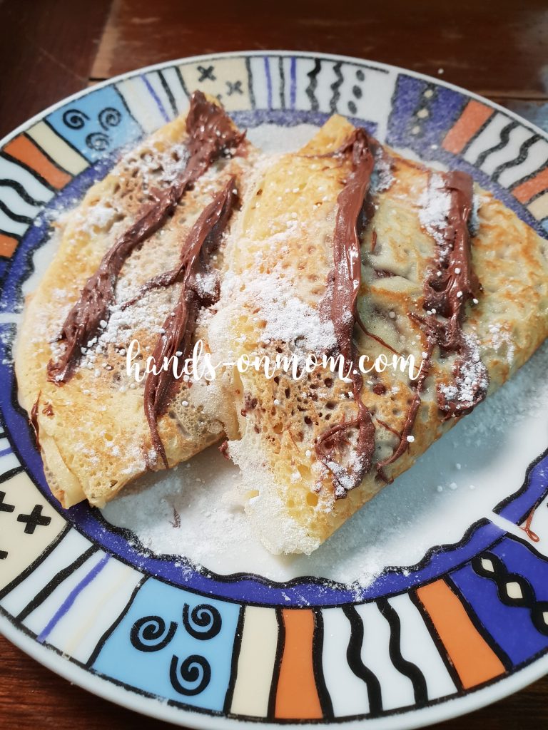 Crepe with nutella for breakfast